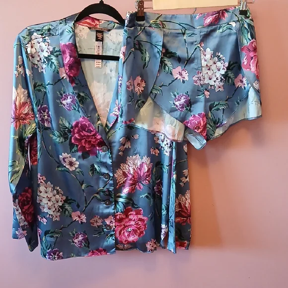 Floral Satin Pajama Set - Picture 1 of 5